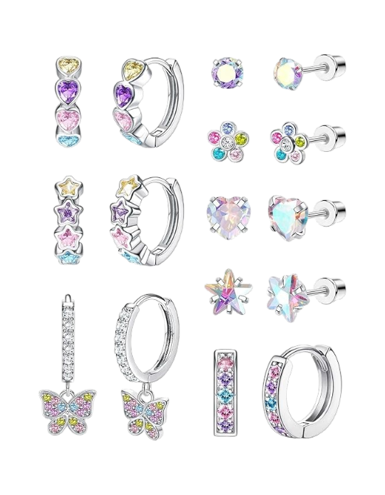 Jstyle Hypoallergenic Earrings for Girls Women Surgical Stainless Steel